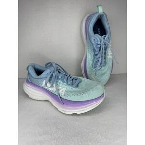 HOKA One One Running Shoes Bondi Sz US 6D Blue Purple Cushioned Superfeet Insole